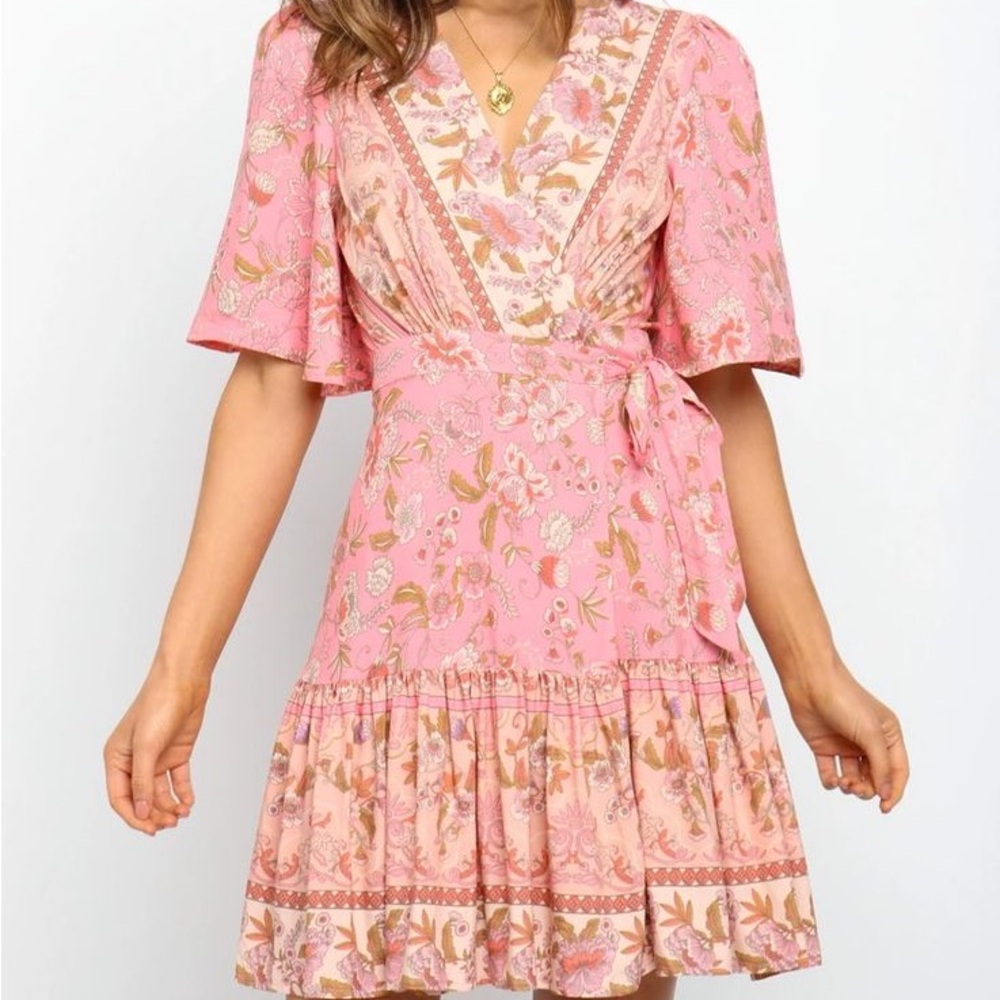Petal & Pup Pink Wrap Dress